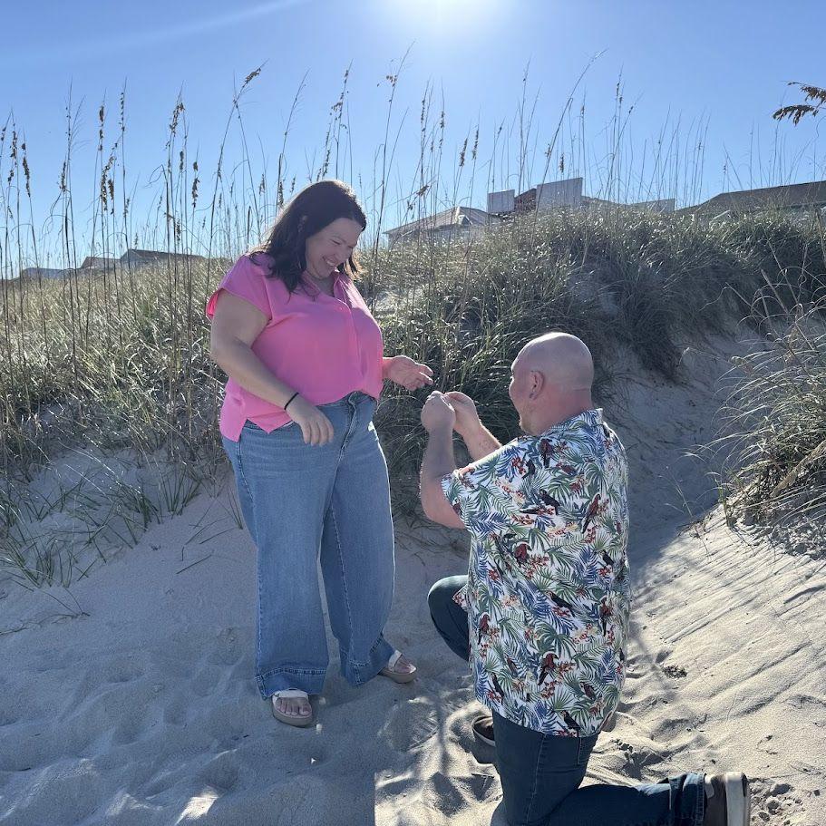 So, the next day, we staged a proposal reenactment without Crocs.