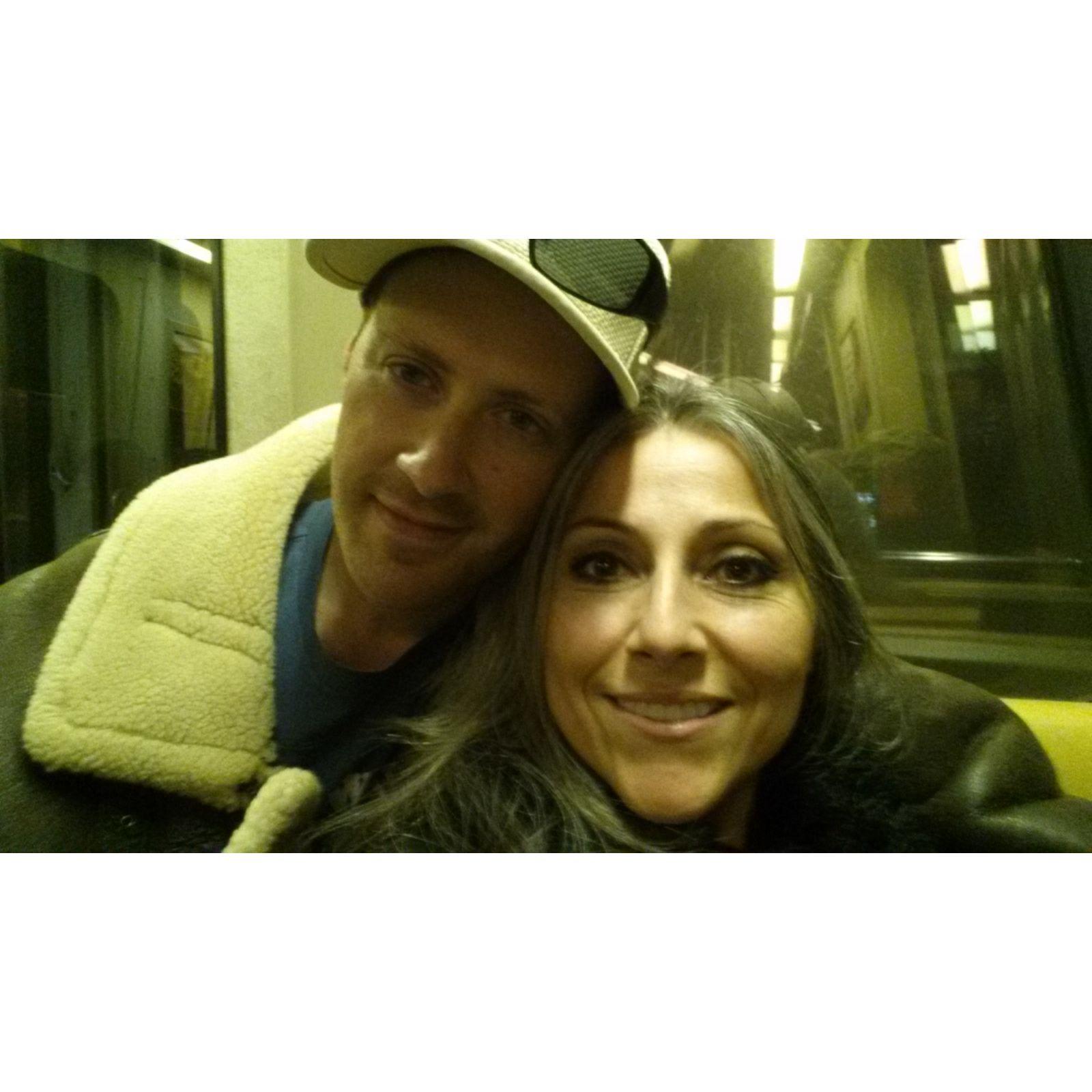 Our 1st ride in the DC metro together, on our 2nd date!!; 2015