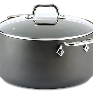 Groupe SEB - All-Clad E7855264 HA1 Hard Anodized Nonstick Dishwasher Safe PFOA Free Stock Pot Cookware, 8-Quart, Black