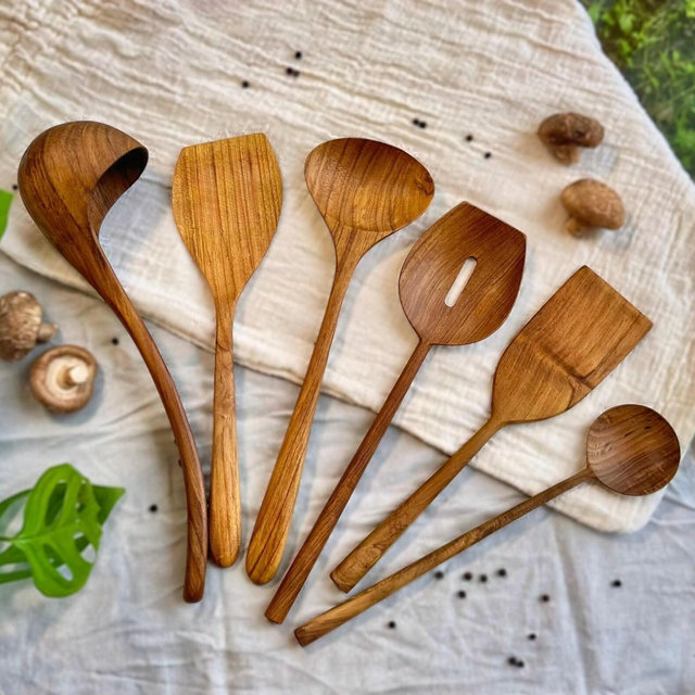 Set of 6 Wooden Cooking Utensils – Spoons & Spatulas, Wooden utensil set, Wooden spatulas, Cooking Utensils, Wooden utensils, Wooden spoons