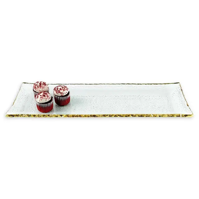 Badash Gold Edge 18-Inch Rectangular Serving Tray
