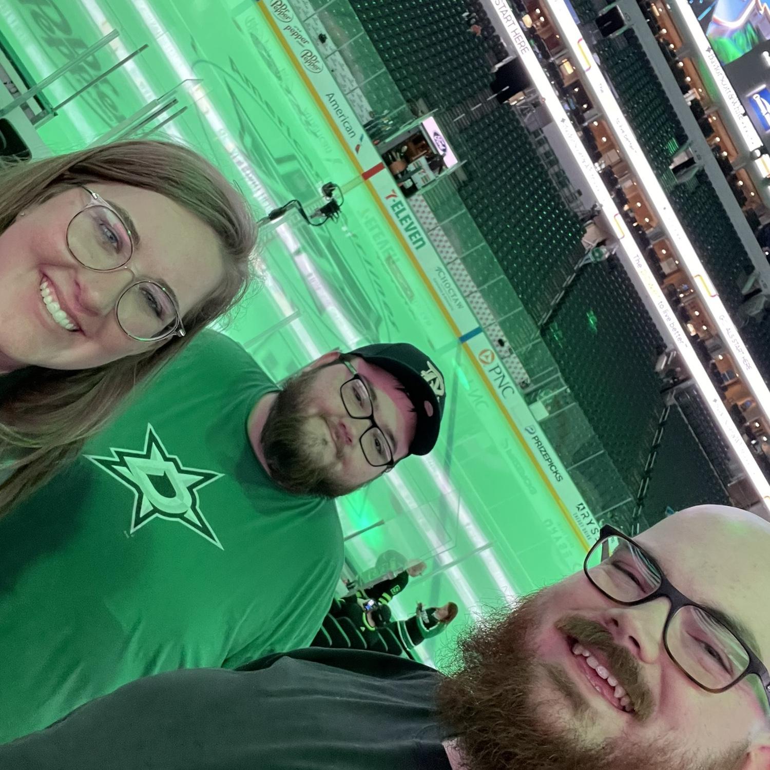 At the Dallas Stars game with Grayson