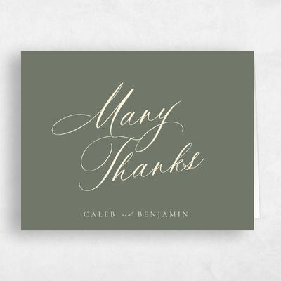 Dark Sage, Green Wedding Thank You - Twila Landscape
