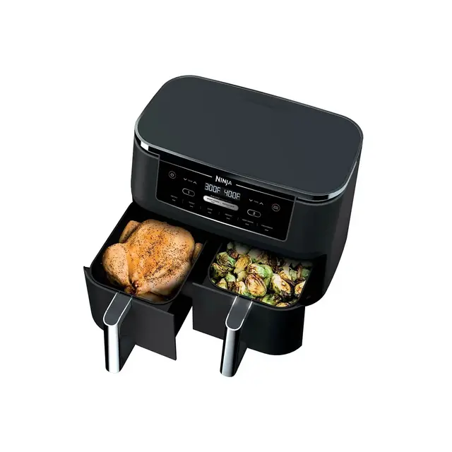Ninja R-AD300CO Foodi 6-in-1 10-qt. XL 2-Basket Air Fryer with DualZone Technology, Black - Certified Refurbished