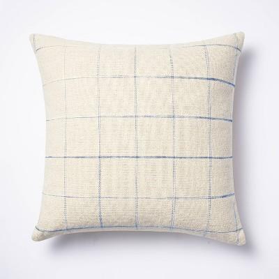 Windowpane Throw Pillow Cream/Blue - Threshold™ designed with Studio McGee