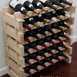DisplayGifts - 36 Bottle Capacity Stackable Storage Wine Rack, Wobble-Free, WN36
