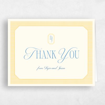 Light Butter, Yellow Wedding Thank You - Sage Landscape