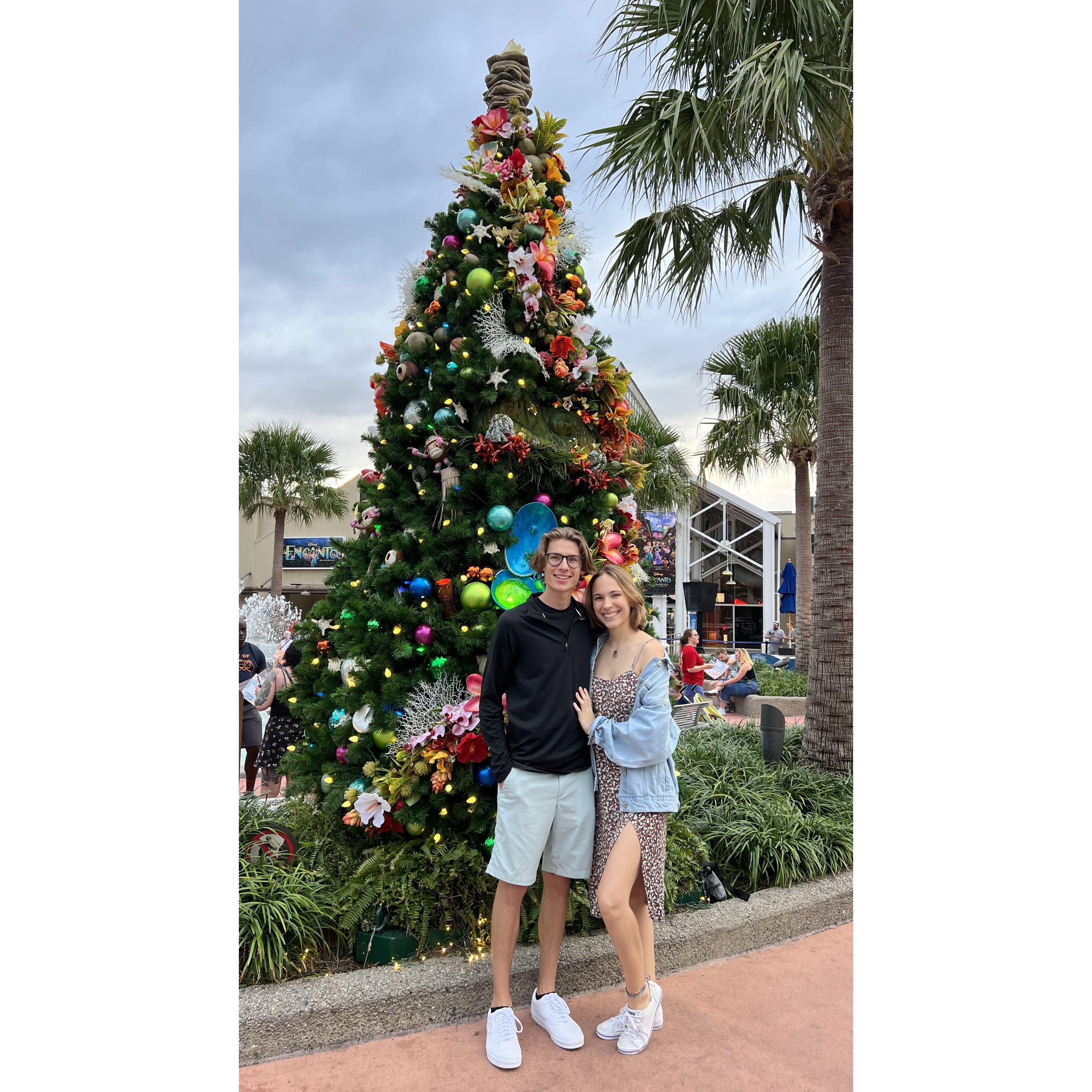Disney Springs Christmas tree walk