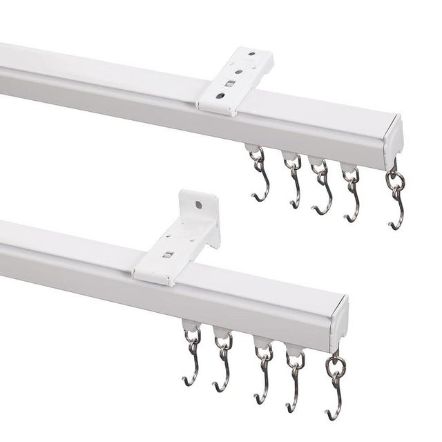 ChadMade Ceiling or Wall Mount Track Kit with Hooks, Small Size for Space 3ft - 6ft Wide, Easily Cut to Size, Work with Grommet and Pinch Pleated Curtain