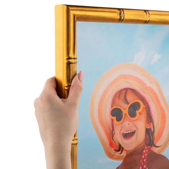 ArtToFrames 16x20 Inch Gold Picture Frame, This 1" Custom Wood Poster Frame is Gold with Red Undertones - Bamboo Style, for Your Art or Photos, WOMD8579-16x20