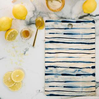 Indigo Ink Stripes Rectangle Serving Board