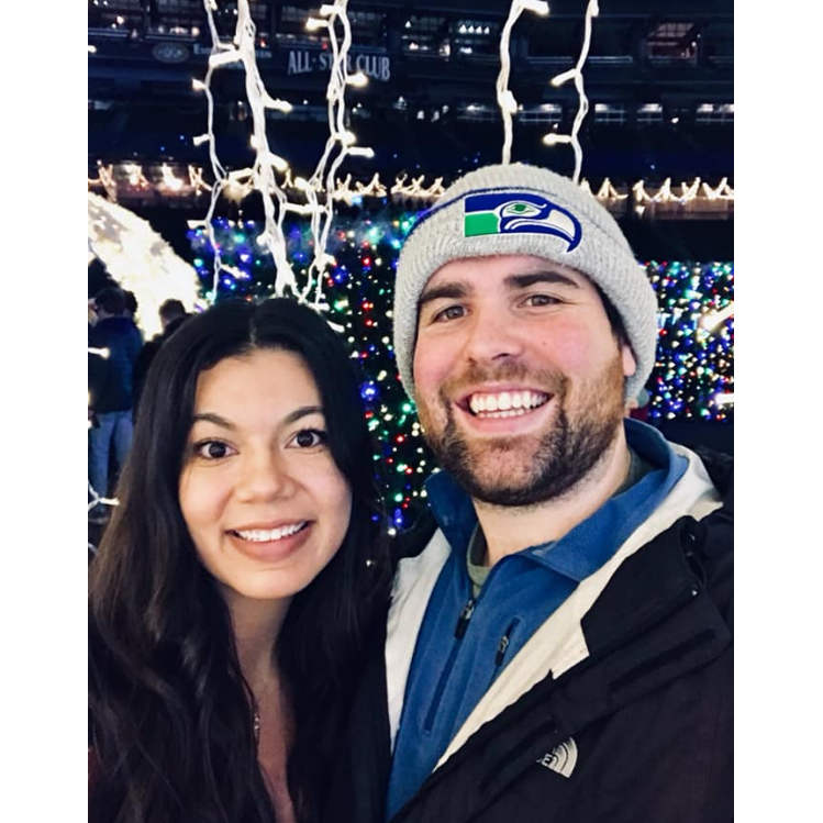 Enjoying the Christmas lights - Safeco Field, Seattle, WA