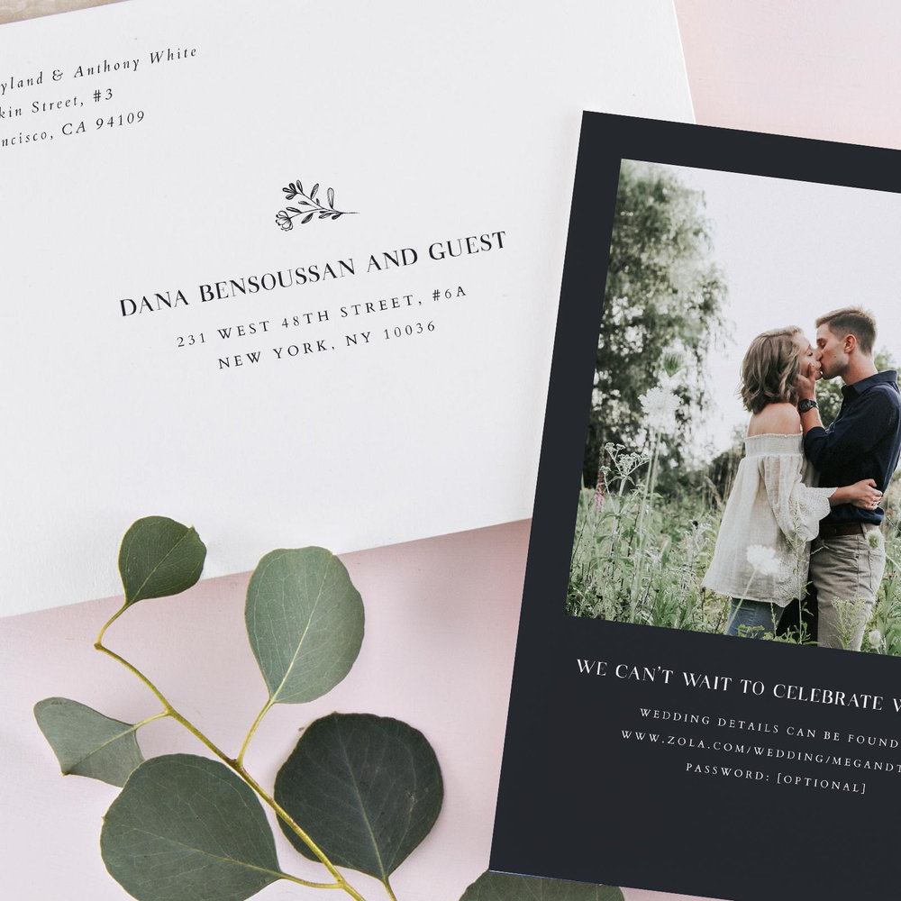 Bellisi Portrait | Ebony | Zola Wedding Invitations