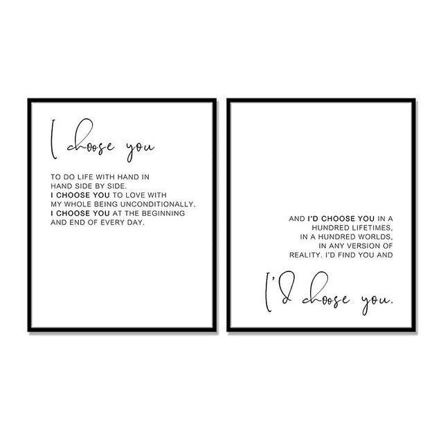 I Choose You To Do Life And I'd Choose You Wall Decor Bedroom Sign Engagement Wedding Gift Couples Anniversary Gift Love Quotes Print UNFRAMED (11X14 INCH)