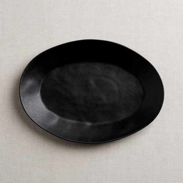 Marin Matte Black Large 20" Oval Platter