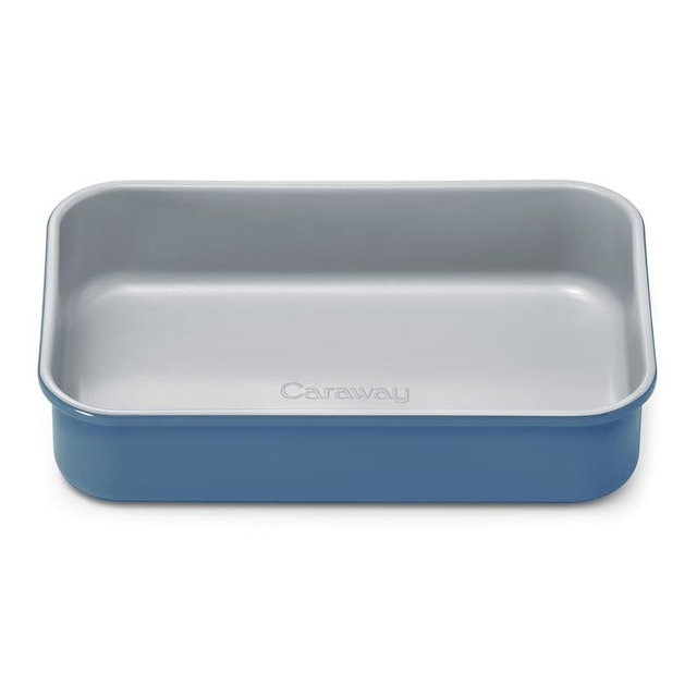 Caraway Nonstick 9” x 6.5” Small Rectangle Baking Pan – Non-Toxic, PTFE & PFOA Free – Aluminized Steel Core – Deep Ceramic Baking Pan for Casseroles, Lasagna & More - Slate