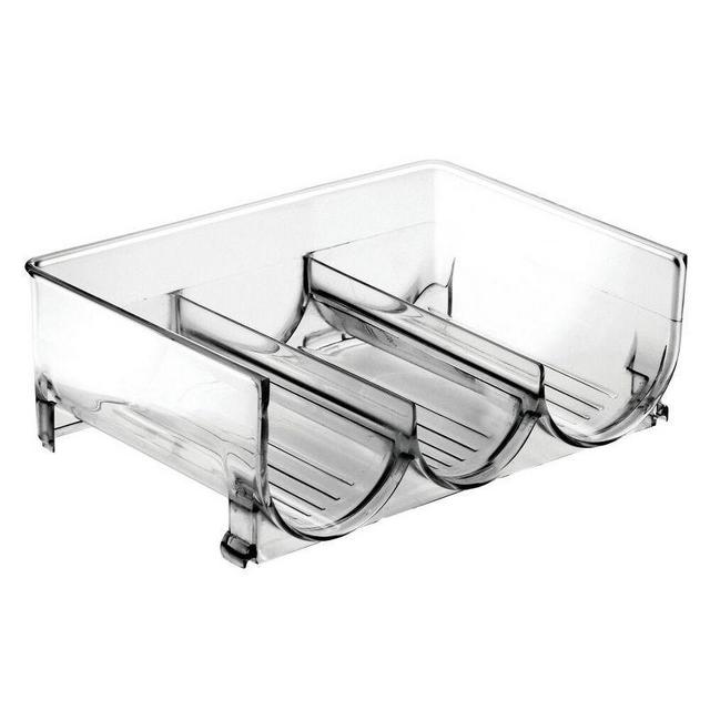 mDesign Plastic Water Bottle Storage Organizer, 2 Pack - Clear