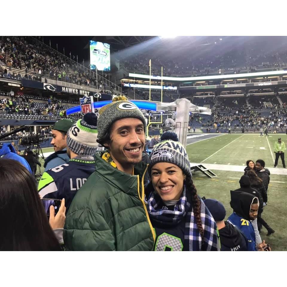 Always in constant competition! In November 2018 we got to go to the Seahawks vs. Green Bay game in Seattle.