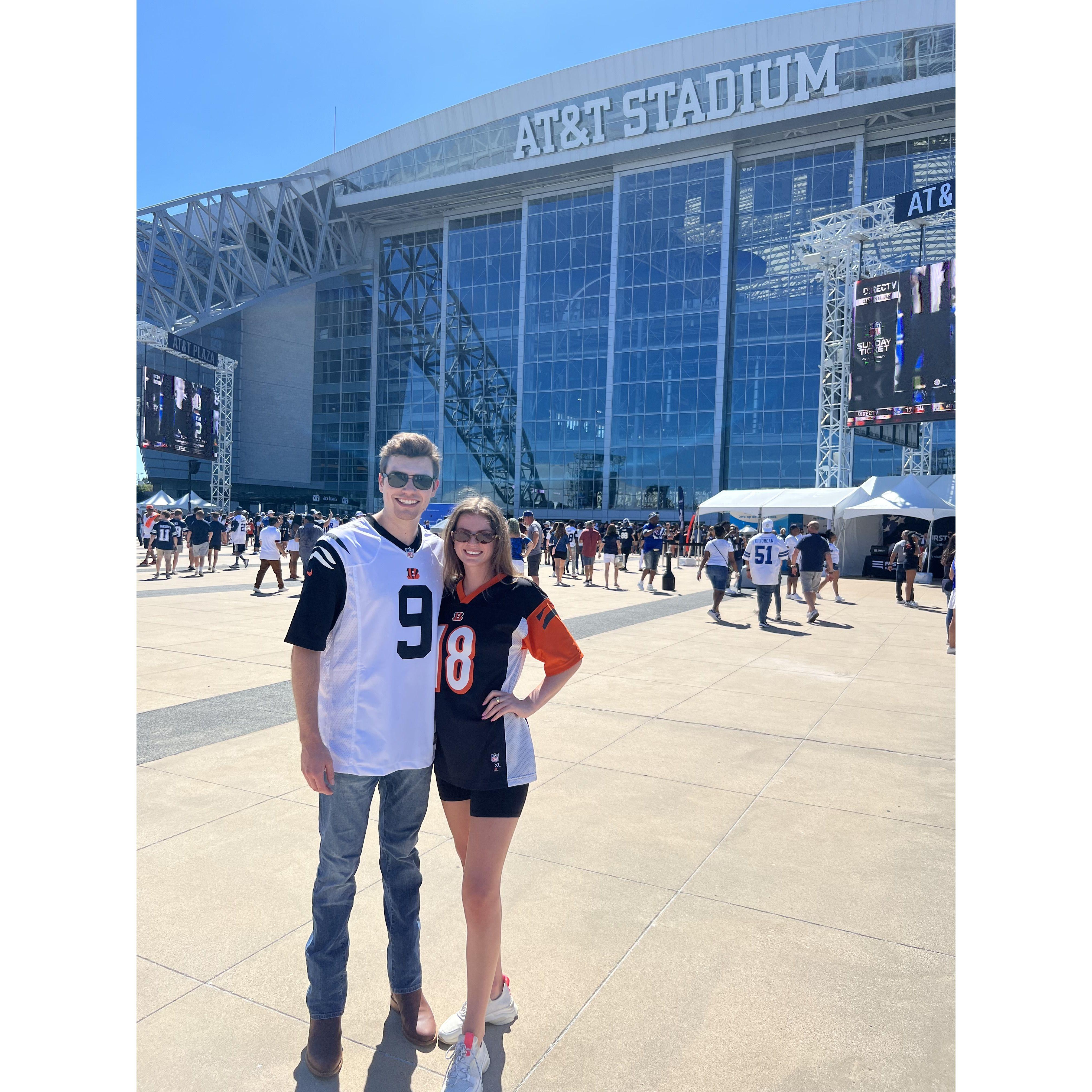 Kyle making Liz's dreams come true - her first NFL game (Bengals v Cowboys)
