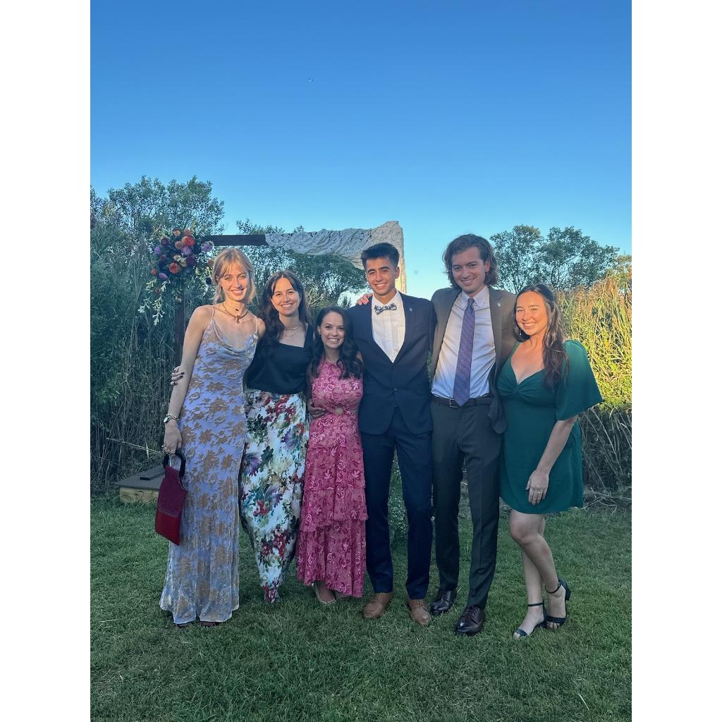 Zack's siblings at their Mom's wedding.