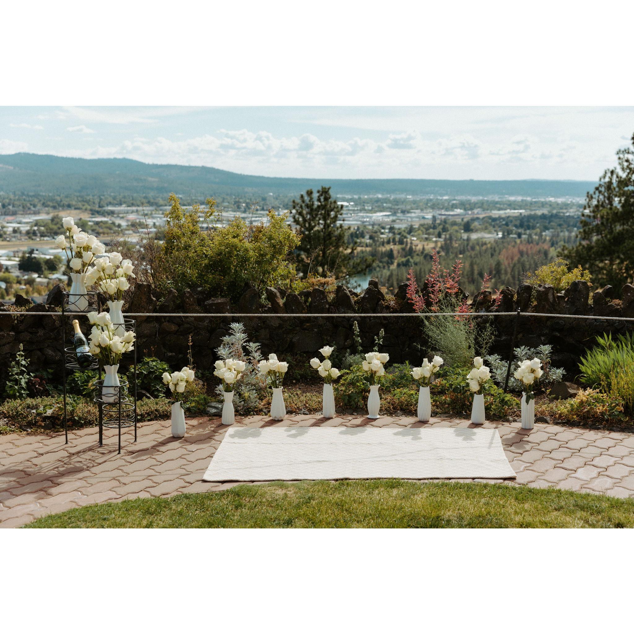 This was the set up for the proposal at Arbor Crest in Spokane, Washington