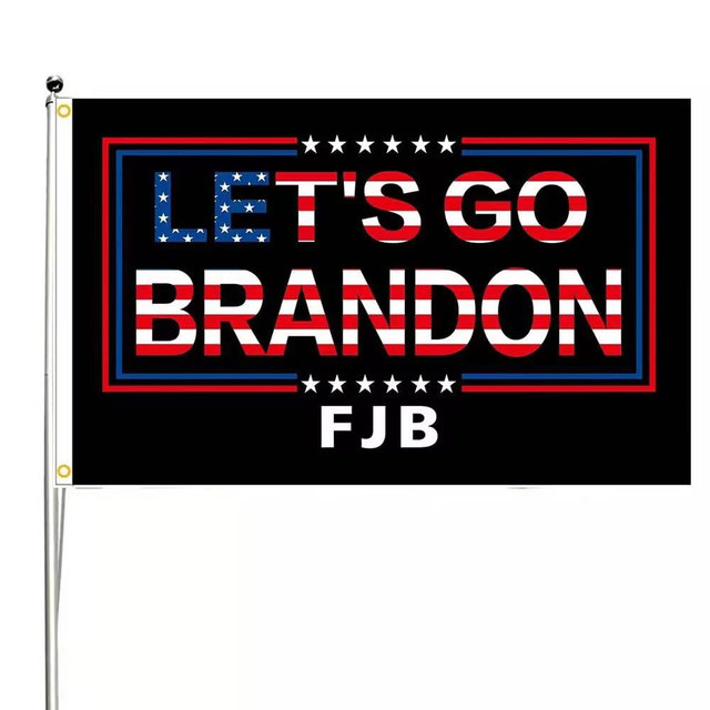 LOUTOED Lets Go Brandon Flag 3x5 FT banner With Brass Grommets Indoor Outdoor Vivid Black Color Home Garden Decoration
