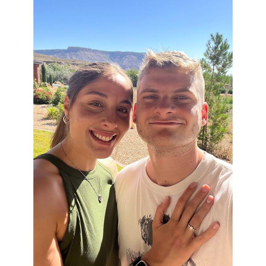 When we got engaged in Zion National Park!