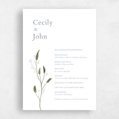 Pale Blue Wedding Program - Beale