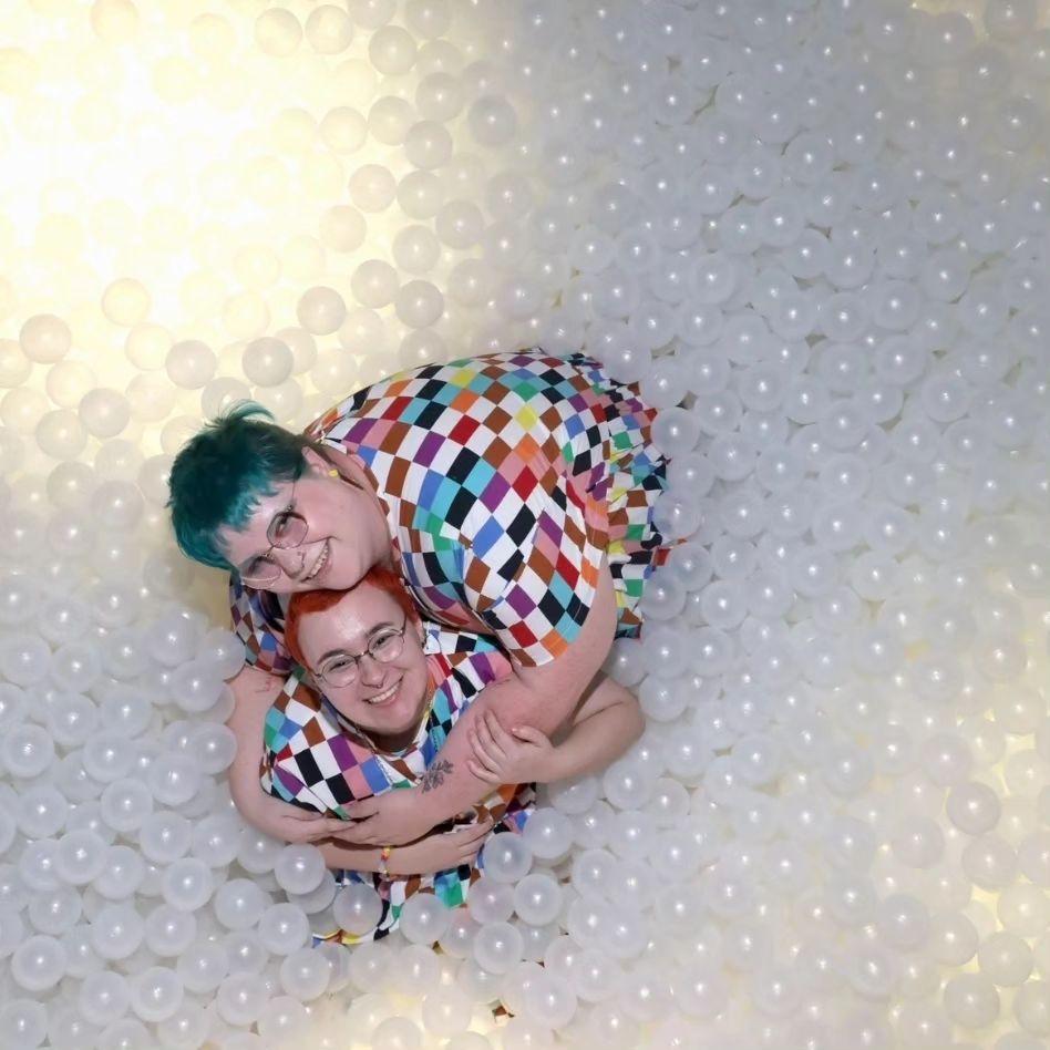Slogging through a ball pit was a little more work than we anticipated!