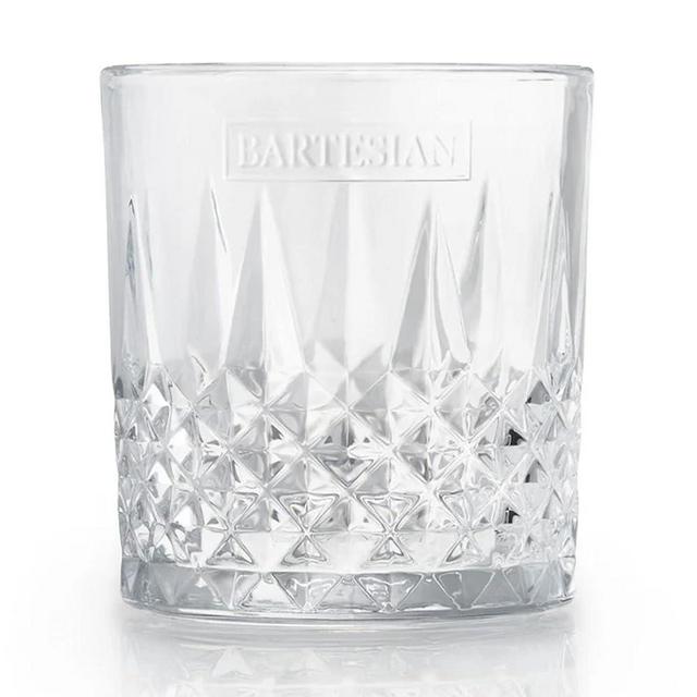 Bartesian Diamond Etched Lowball Glasses - 10.5 Oz Short Low Ball Glass Set for Cocktails & Mocktails - Classy Home Bar Glassware for Bourbon, Whiskey Sour, Old Fashioned, Mint Julep - Set of 2