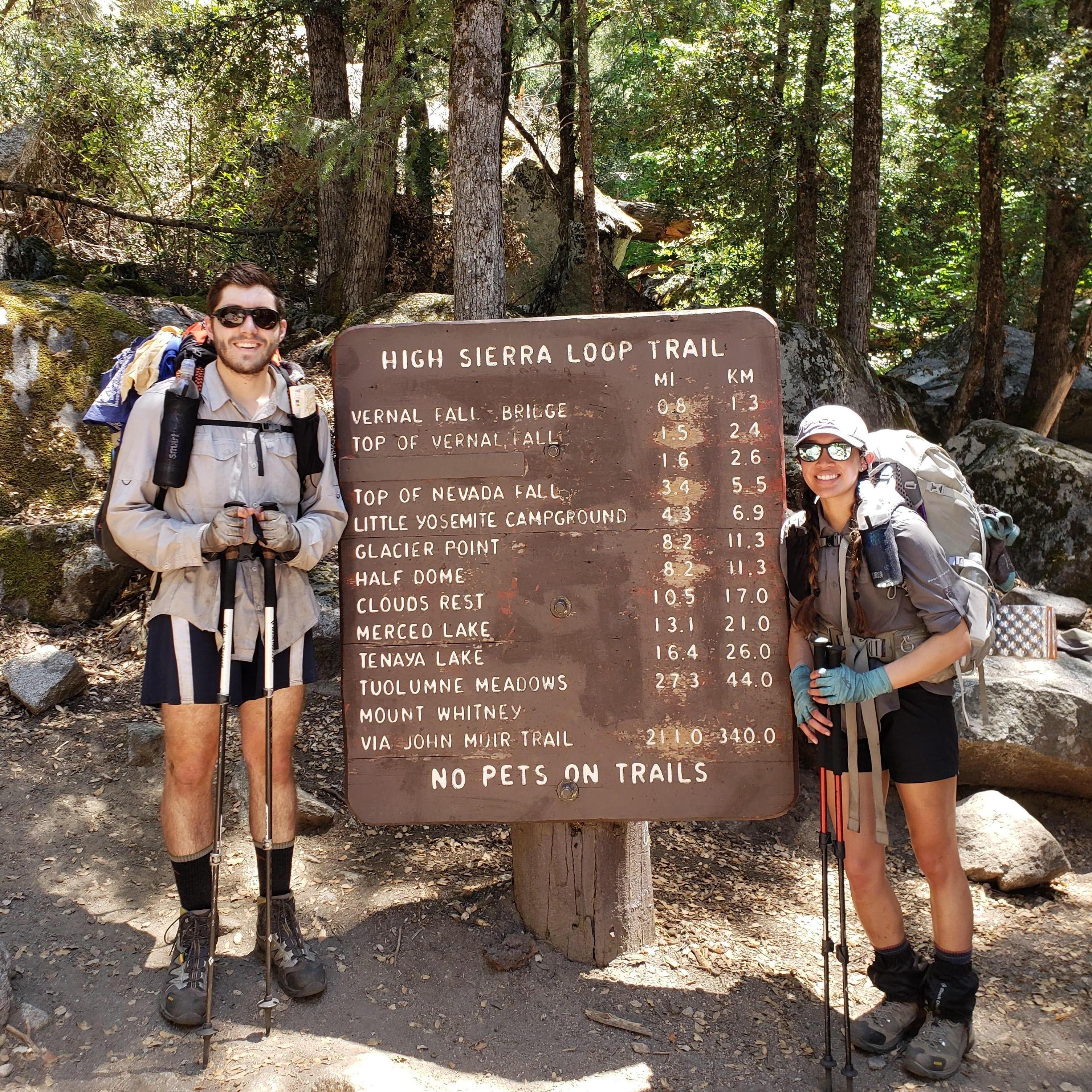 Our celebratory pic after finishing the JMT and hiking out of the Yosemite Wilderness!
