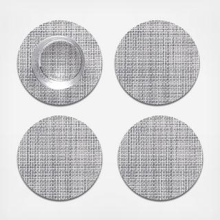 Mini Basketweave Round Coaster, Set of 4