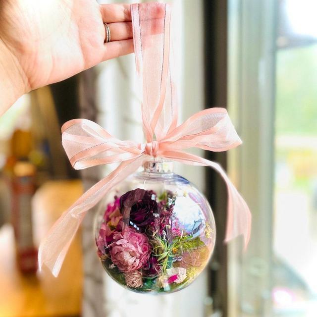 Wedding Flower Preservation, Ornament with Bridal Flowers, Flowers Preserved in 6” Ornament with Ribbon, Bridal Bouquet Preservation