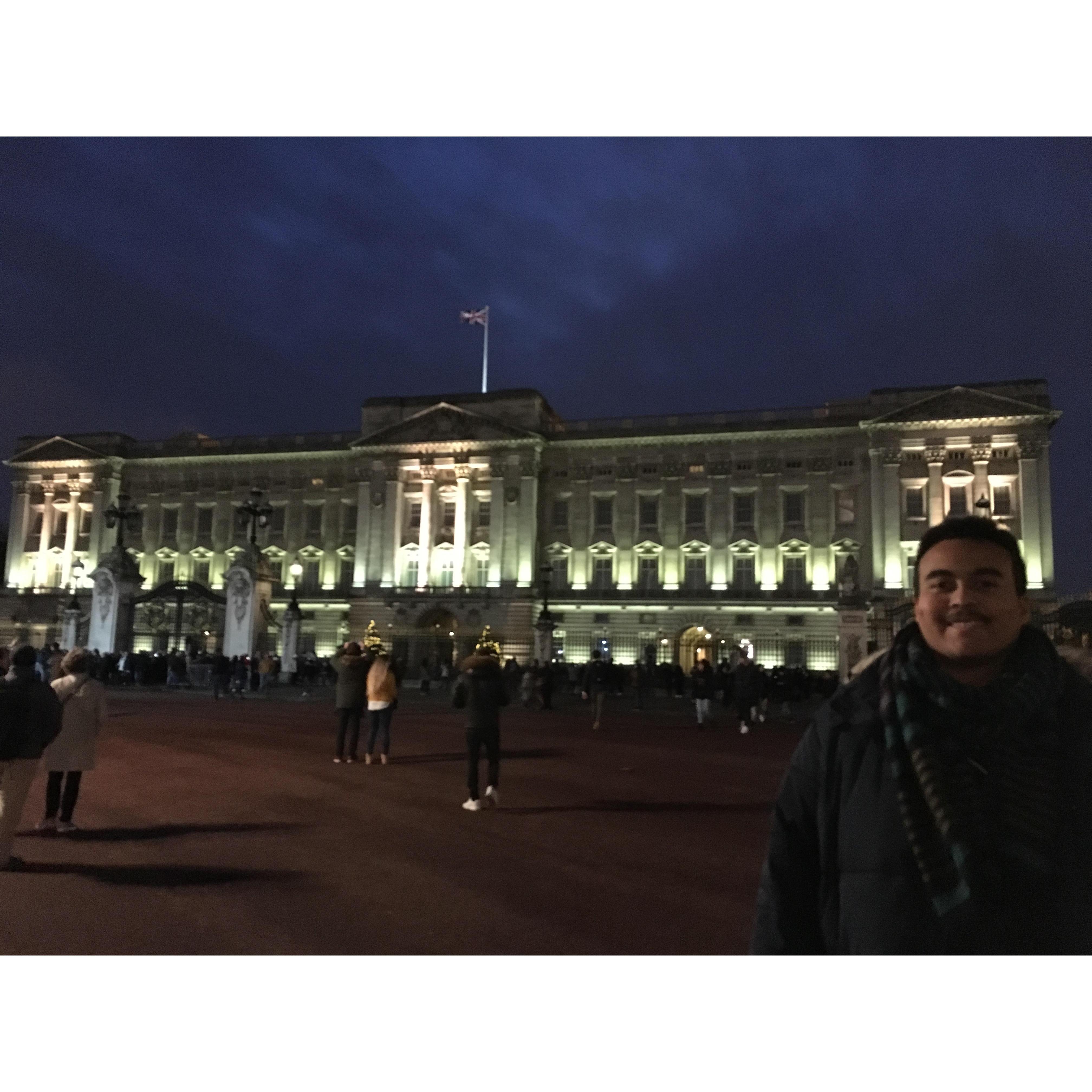 Byron's first time out of the country!! Notice Buckingham Palace in the background.
