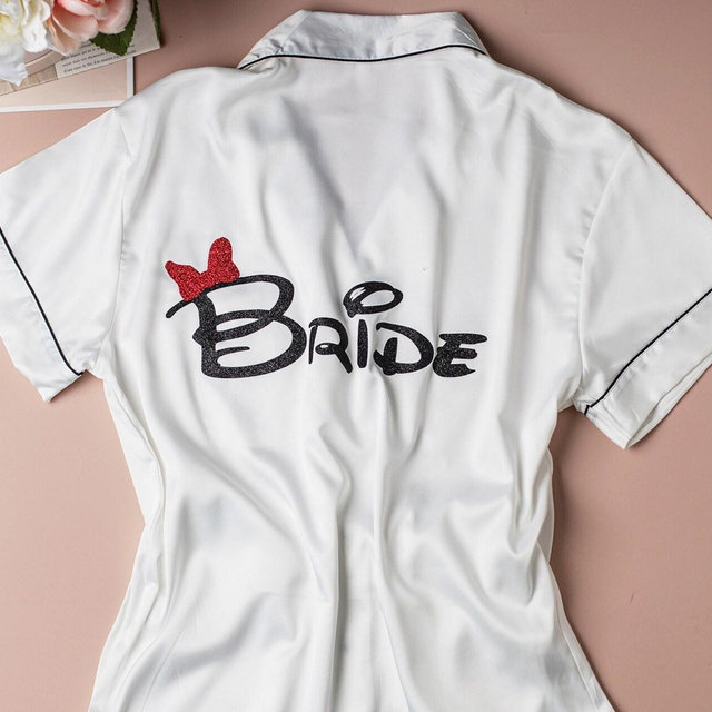 Disney Inspired Wedding Bridesmaid Pajama, Pajamas Monogram, Bridesmaid Pajama Set, Pajama Set Bridesmaid, Bridesmaid PJs