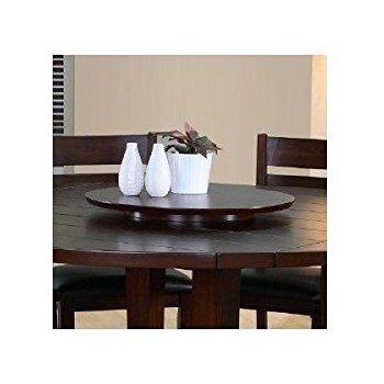 Wood Very Dark Espresso Lazy Susan Turntable Tray 22"