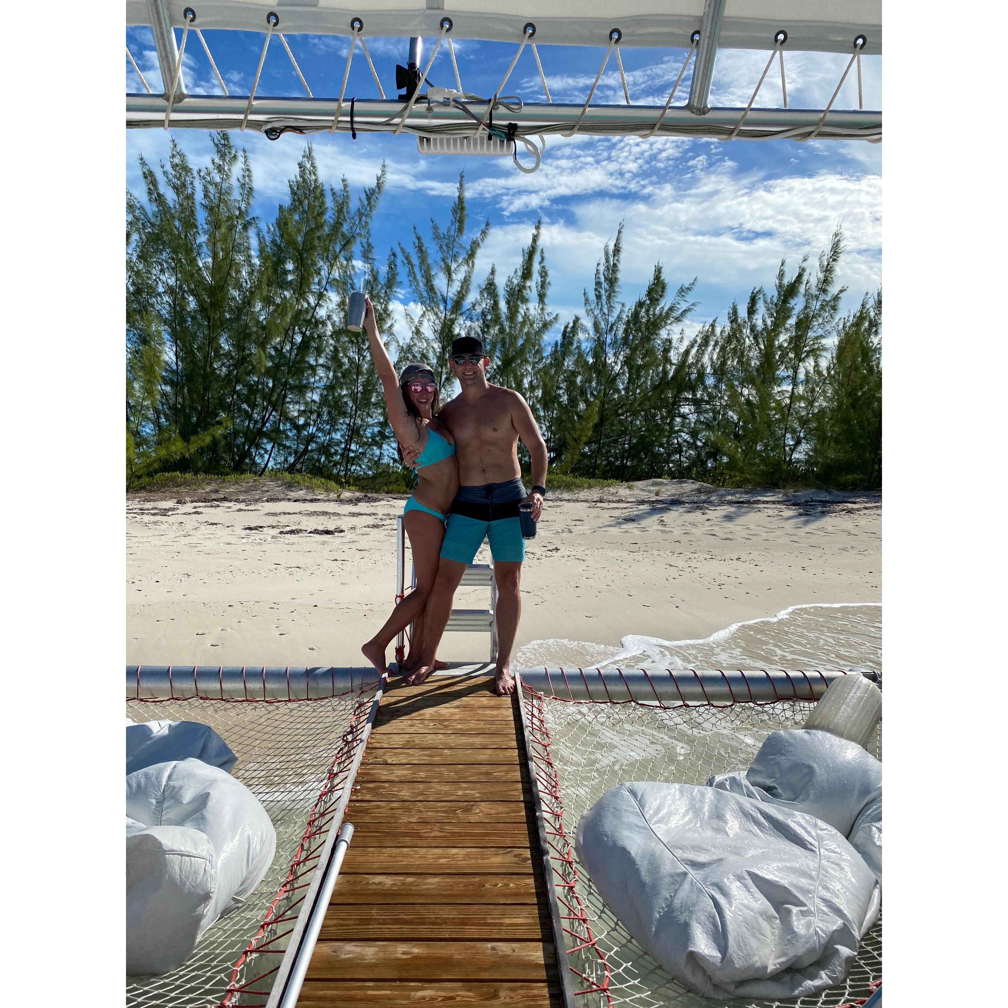 Catamaran cruise with new friends in Turks & Caicos!