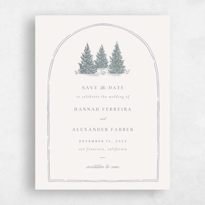 Light Oatmeal, Grey Wedding Save the Date - Auburn Portrait
