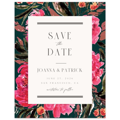 Green Elegant Wedding Digital Save the Date - Waverly Portrait