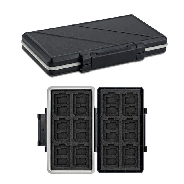 36 Slots Memory Card Case Water-Resistant Anti-Shock Memory Card Wallet for 24 Micro SD SDXC SDHC TF Cards and 12 SD SDXC SDHC Cards