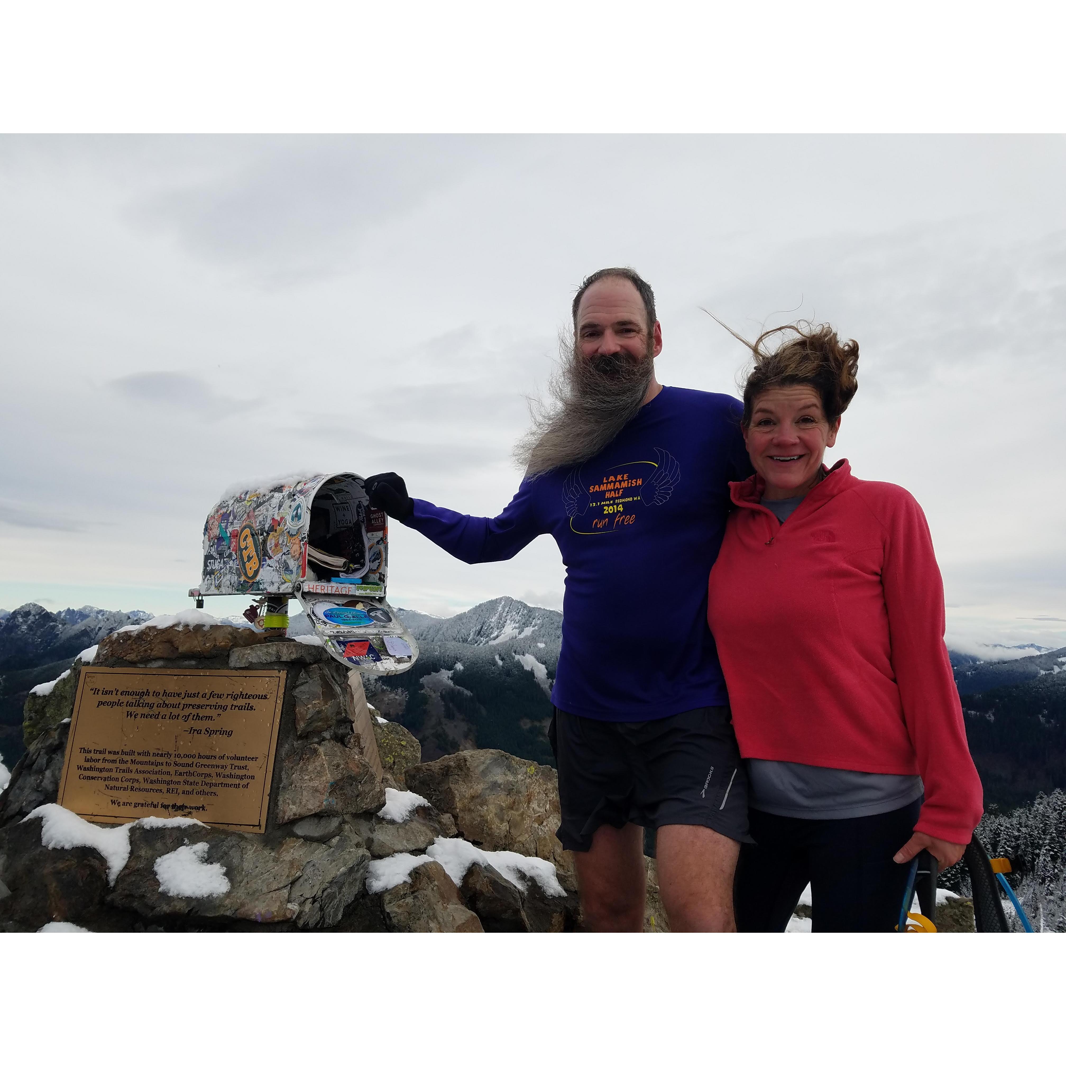 Thanksgiving day hike to Mailbox peak.  It was incredibly windy!