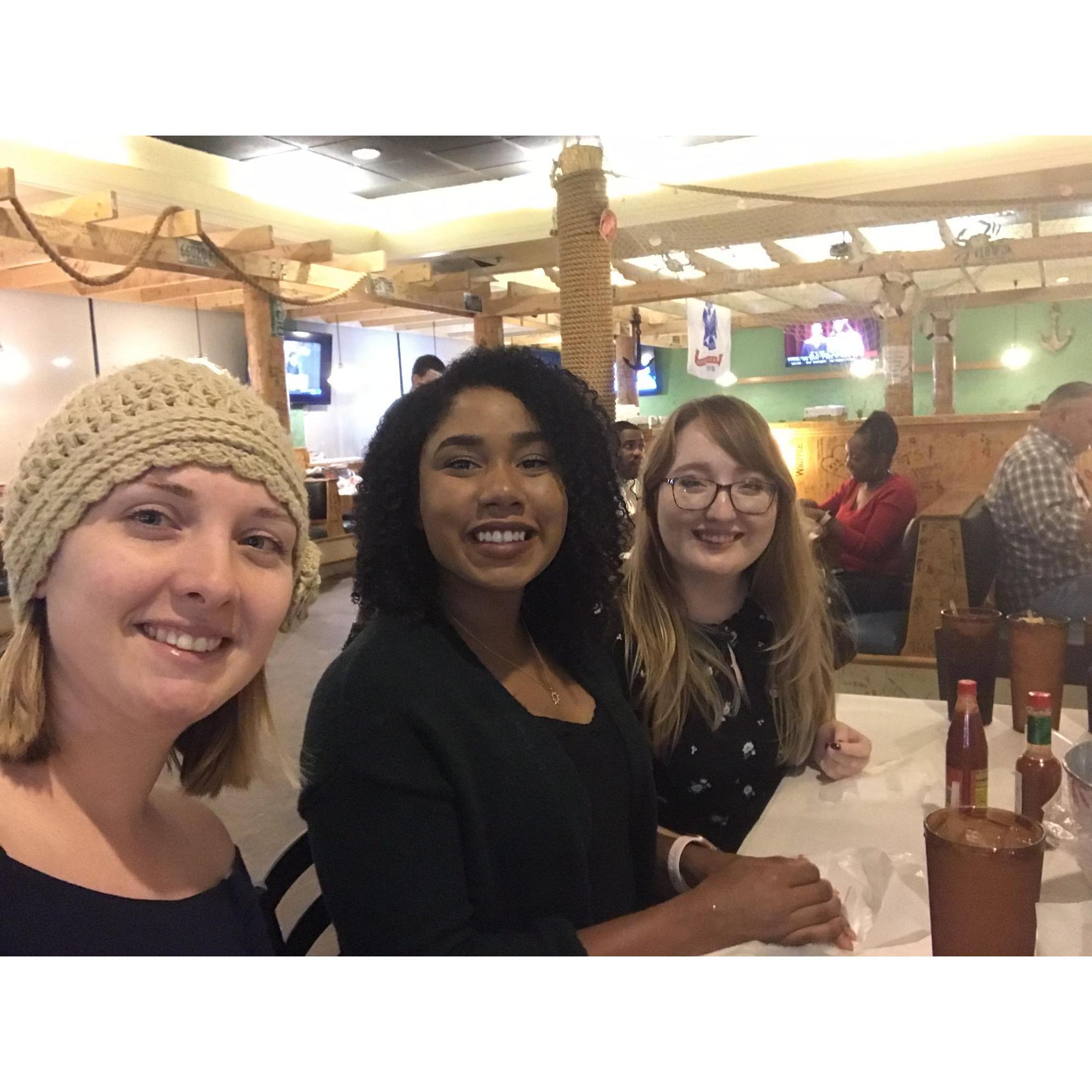 Wonderful friends of ours enjoying dinner at the Juicy Crab