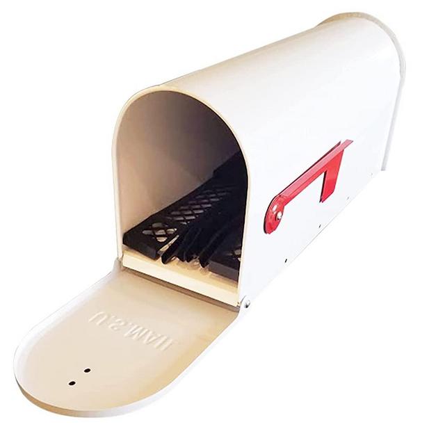 Outdoor Metal Mailbox with Mailbox Insert to Keep Mail Dry - Galvanized Large Mailbox & Accessories for House, All - White Inside