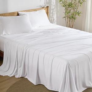 Bedsure Queen Sheet Set, Cooling Sheets for Queen Size Bed Set, White