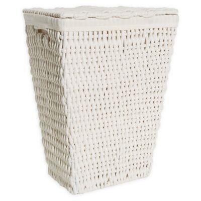 Bee & Willow™ Home Cotton Rope Laundry Hamper with Lid in White