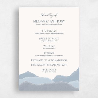 Dusty Blue Wedding Program - Lysander