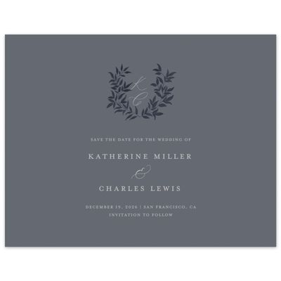 Charcoal, Grey Wedding Digital Save the Date - Willow Landscape