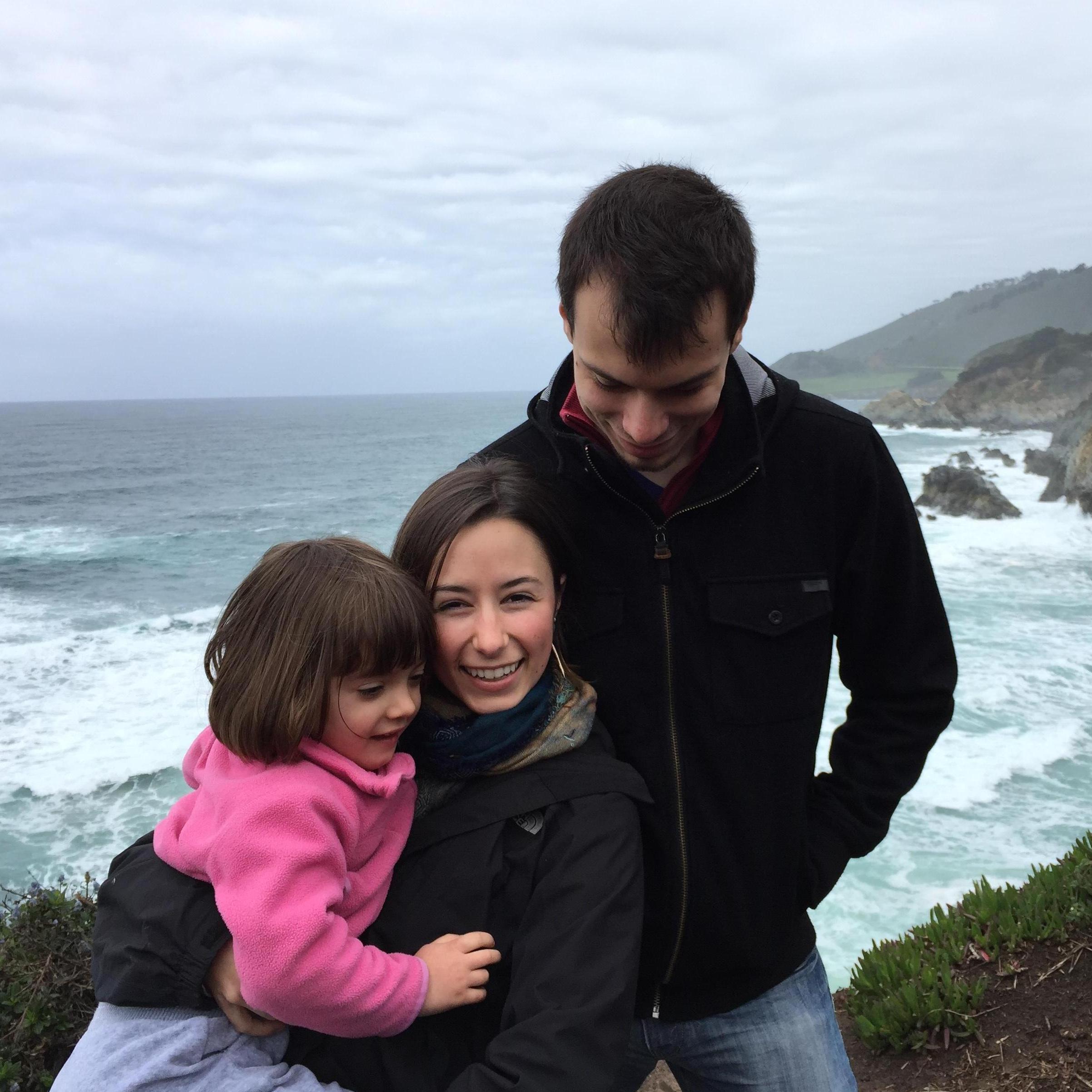 California coast with our future flower girl! 2016