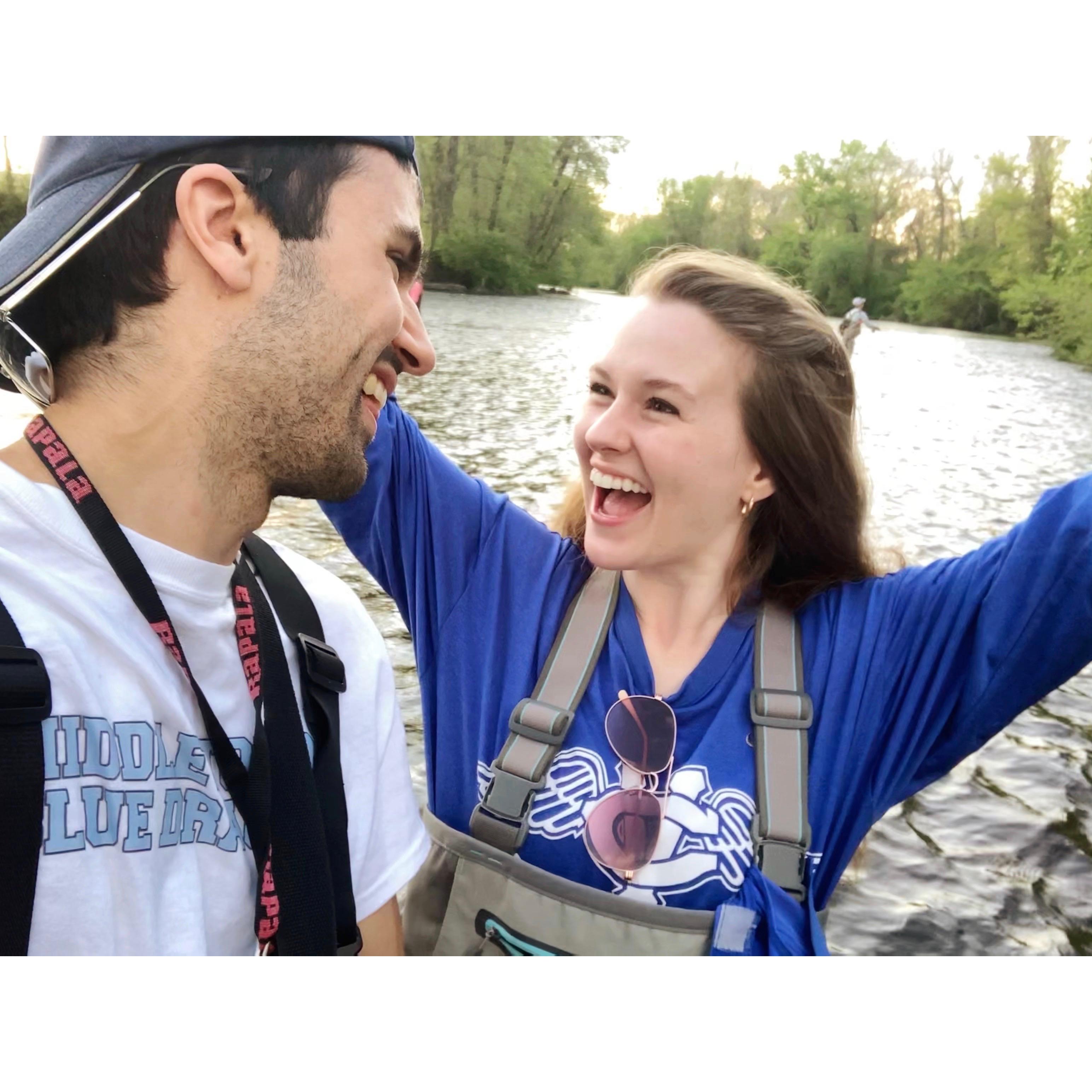 Amber's first time fly-fishing in the Farmington River!