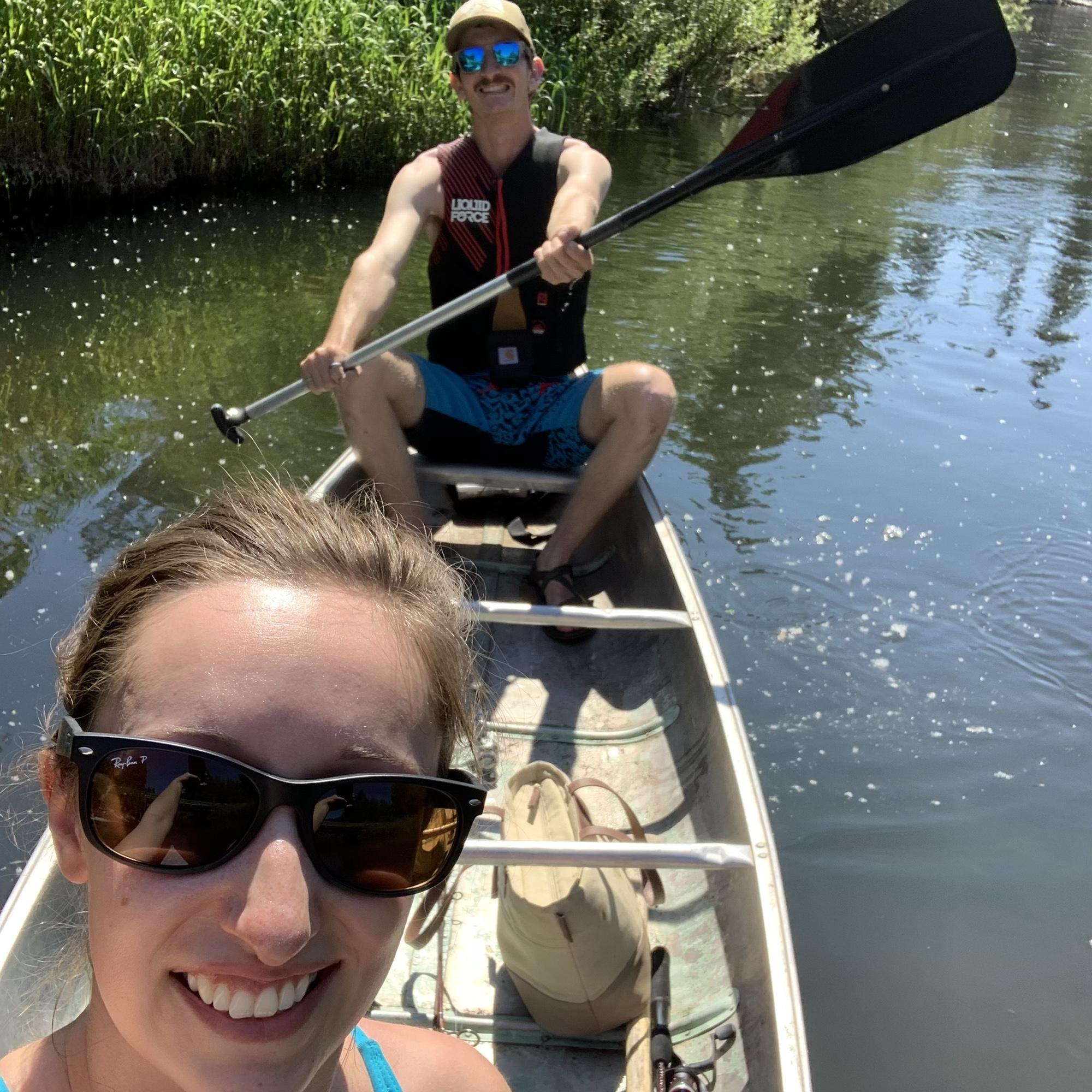 Canoe down inlet to Salmon Lake. July 2020